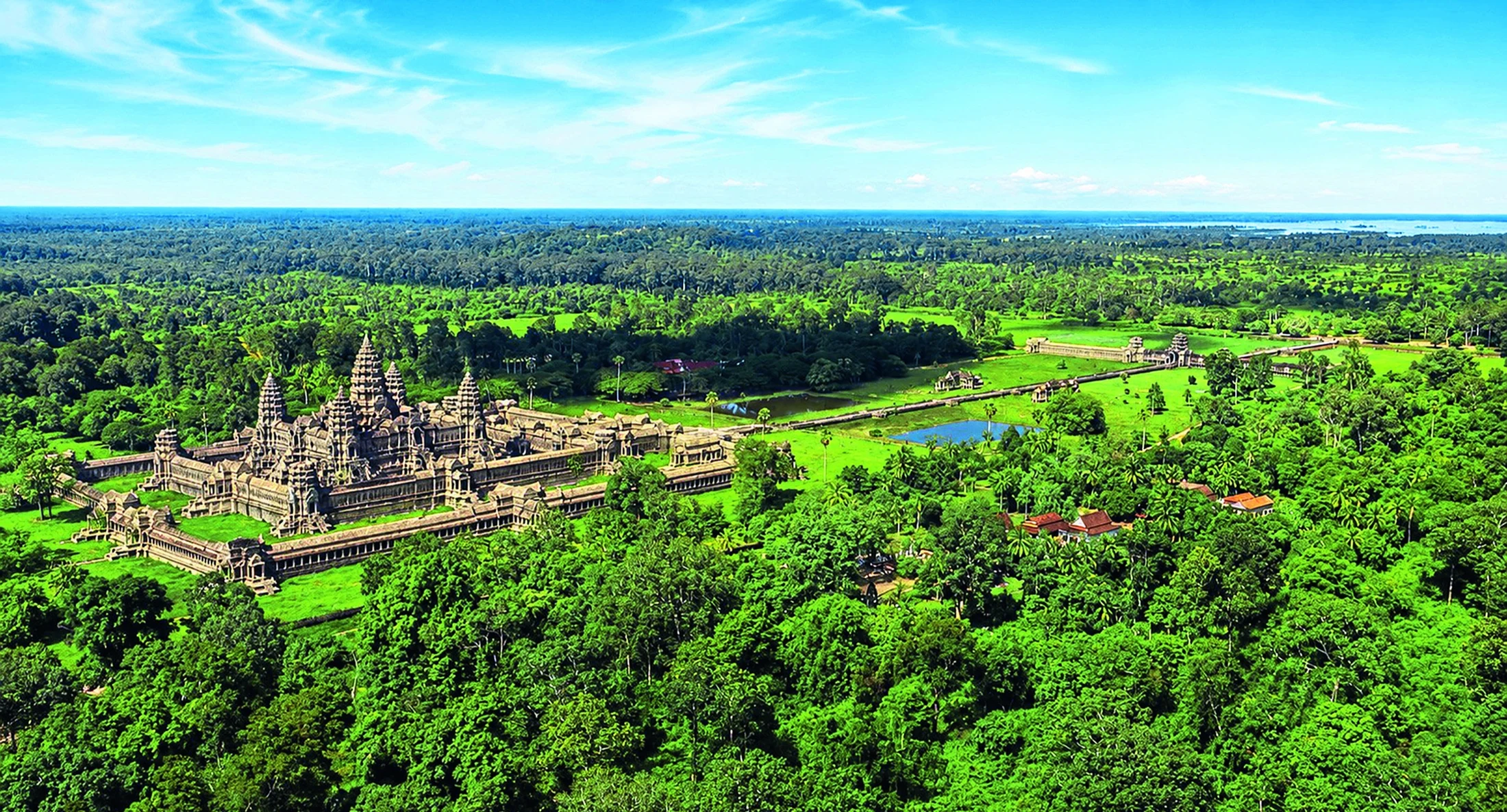Angkor’s temples sit within a far larger green landscape.